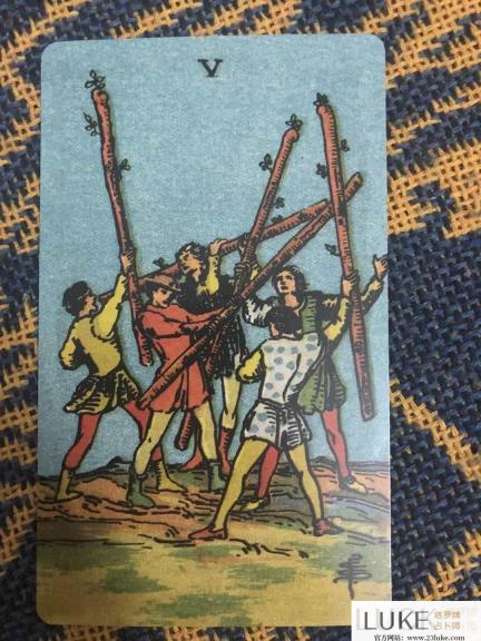 塔罗牌|权杖五正位|权杖五逆位爱情学事业解读-塔罗牌占卜师Luke✦₊