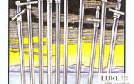 10 of Sword正位,宝剑10正位牌意分解【干干货】-塔罗牌占卜师Luke